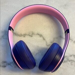 Stylish Pink and Blue Over-Ear Headphones